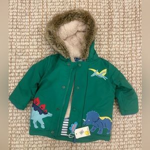 Mini Boden - Dinos Jacket with Fleece Lining - 9-12mo - NEW WITH TAGS